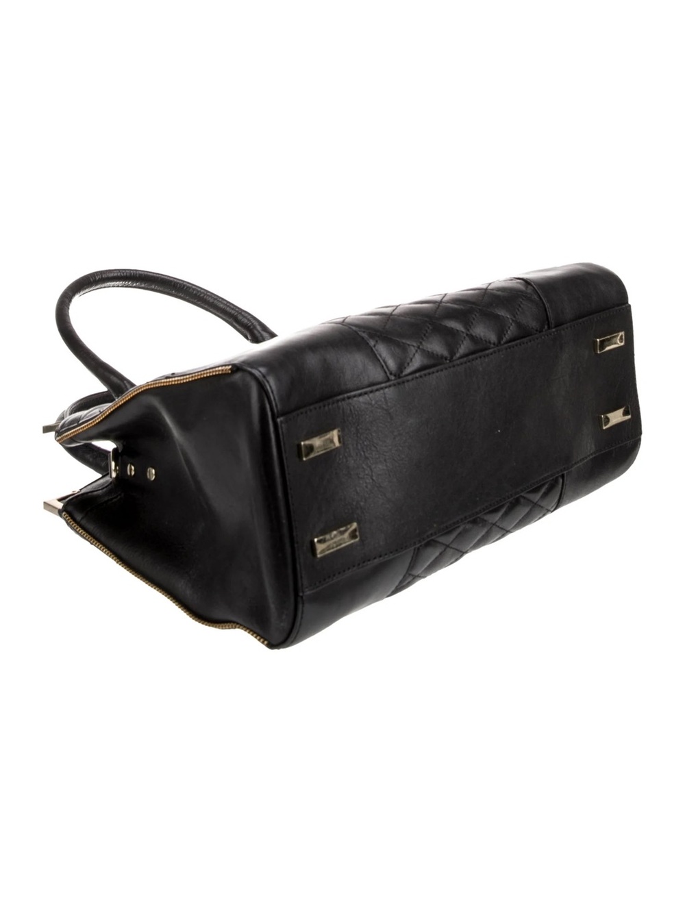 Rebecca Minkoff $345 2015 Amorous Quilted Black Leather Satchel Tote Bag - Picture 5 of 6